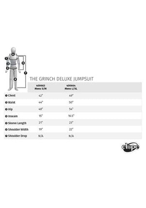 Dr. Seuss- Grinch Deluxe Jumpsuit- sizing chart