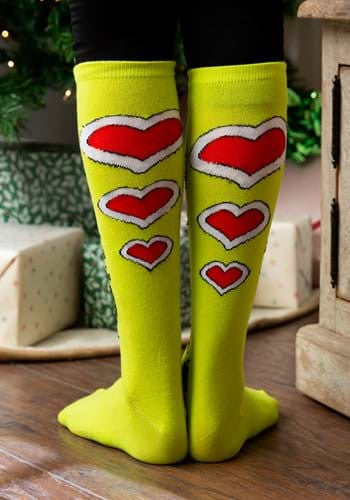 Dr. Seuss- The Grinch Knee High Socks- back view worn by model