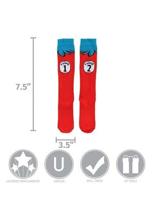 Dr. Seuss- Thing 1&2 Adult Socks- measurements