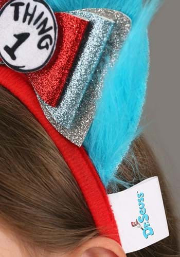 Dr. Seuss- Thing 1 & 2 Deluxe Fuzzy Headband- tag up close