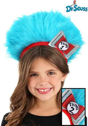Dr. Seuss- Thing 1 & 2 Deluxe Fuzzy Headband- worn by model