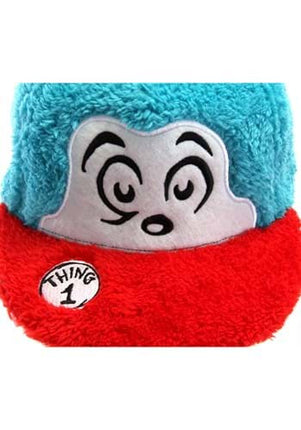 Dr. Seuss Thing 1 Fuzzy Cap- up close view