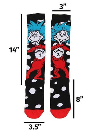 Dr. Seuss- Thing 1&2 Knee High Socks- measurements