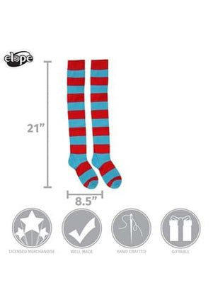 Dr. Seuss- Thing 1&2 Striped Knee-High Socks- measurements