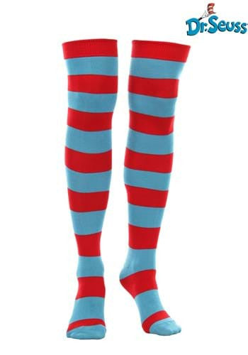 Dr. Seuss- Thing 1&2 Striped Knee-High Socks- worn by model