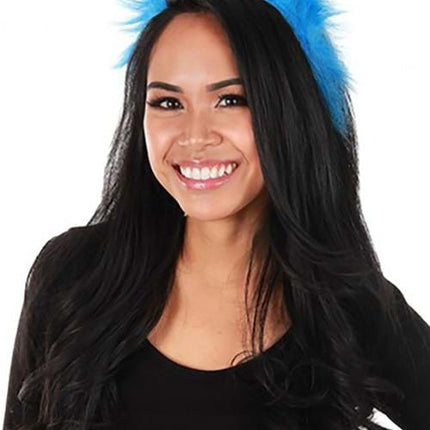 Dr. Seuss- Thing 1&2 Fuzzy Headband- worn by brunette model front view