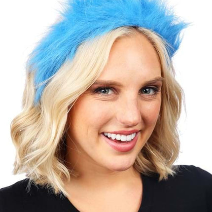 Dr. Seuss- Thing 1&2 Fuzzy Headband- worn by blonde model angled view