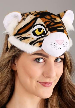 Tiger Headband & Tail Kit- worn by adult model up close