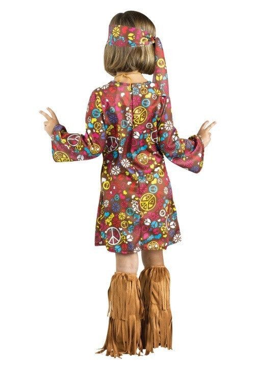 Peace & Love Hippie Toddler Costume- back view