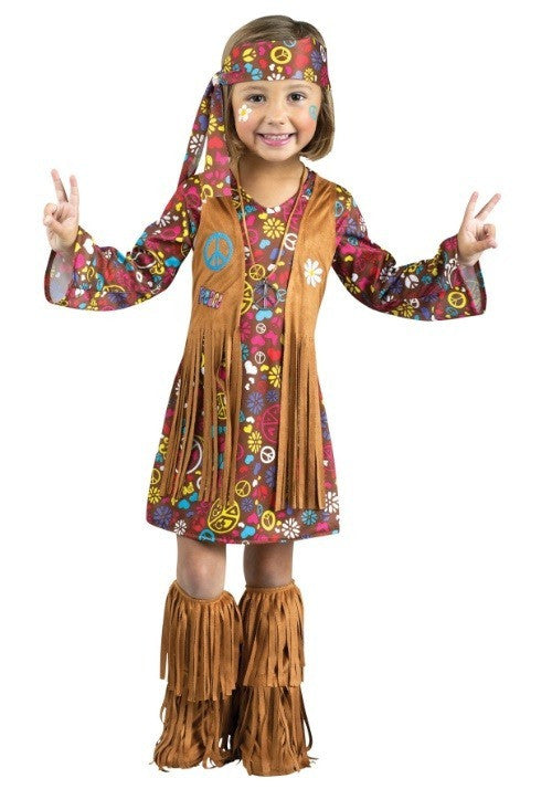 Peace & Love Hippie Toddler Costume- front view