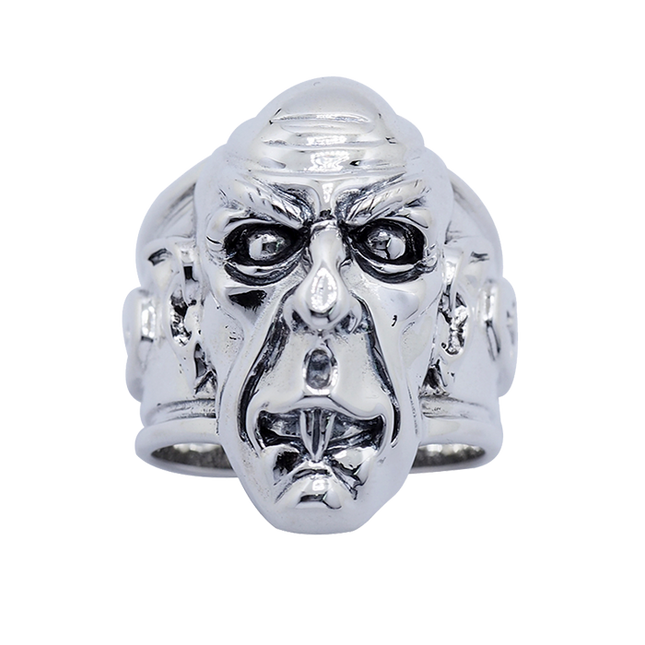 Front of Nosferatu Silver-Plated Brass Ring