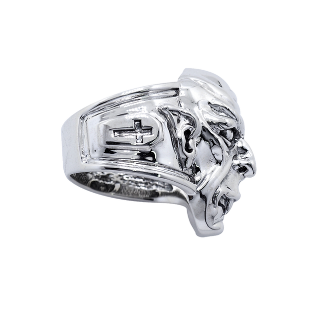 Right side of Nosferatu Silver-Plated Brass Ring