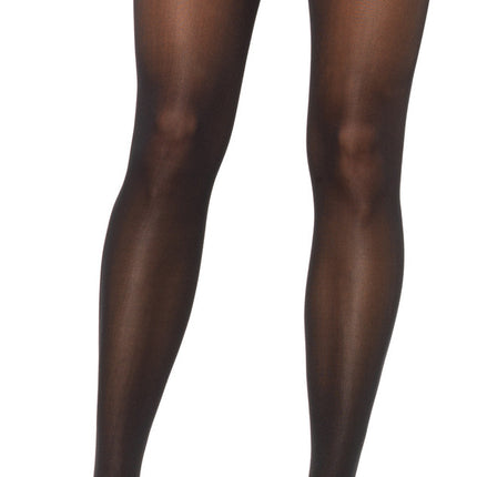 TIGHTS OPAQUE SHEER WAIST BLAC
