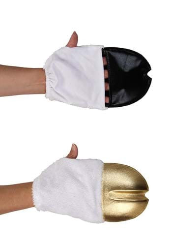 Gold Unicorn Front Hooves- shown on hands, front and back view