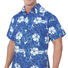 Men's Hawaiian Shirts- blue