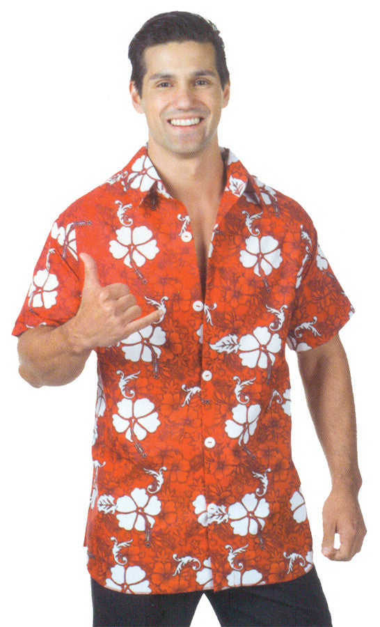 Men's Hawaiian Shirts- red