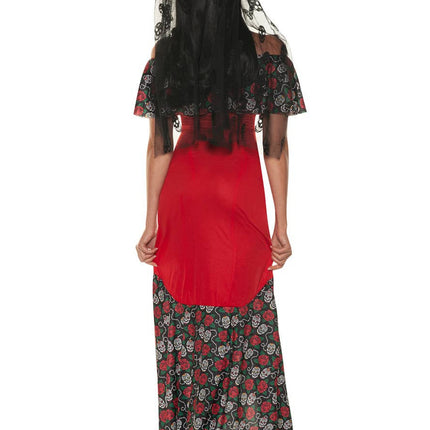 Catrina Skull Princess Costume- back view