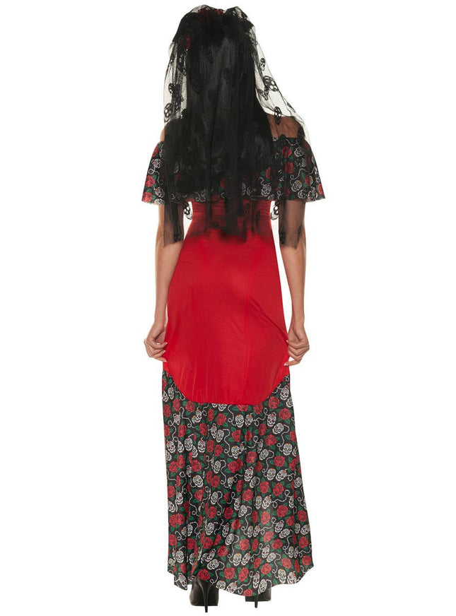 Catrina Skull Princess Costume- back view