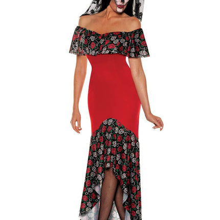 Catrina Skull Princess Costume- front view