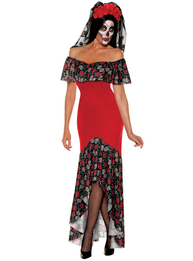 Catrina Skull Princess Costume- front view