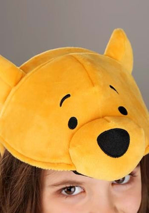 Winnie The Pooh- Pooh Plush Headband- worn by model up close