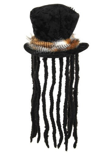 Witch Doctor Plush Hat with Dreads- front view