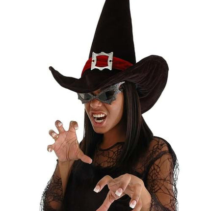 Tall Plush Witch Hat- worn by model