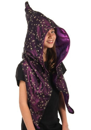 Purple Wizard Alchemy Hood- worn by child model