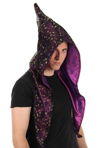 Purple Wizard Alchemy Hood- worn by adult model