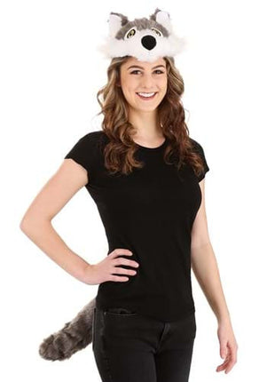 Wolf Plush Headband & Tail Kit- worn by adult model
