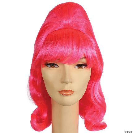 Beehive Pageboy Wigs- hot pink