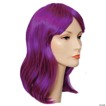 Round Cleo Wig- dark purple