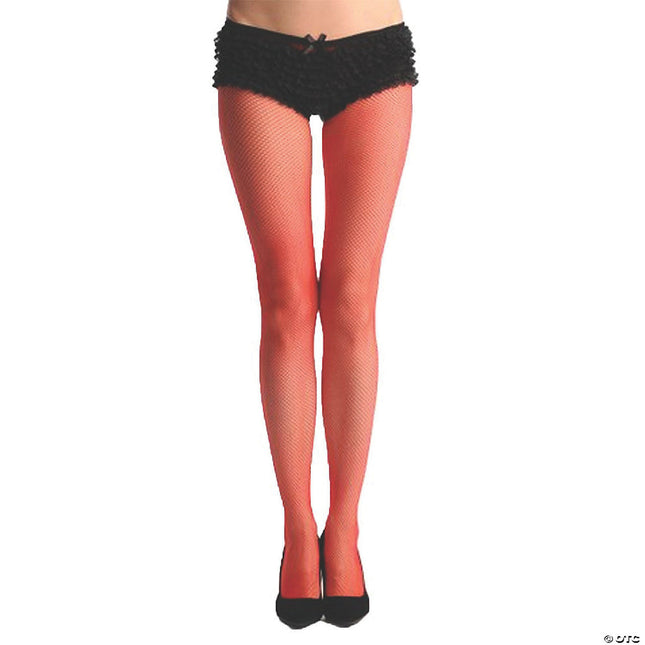 Nylon Fishnet Pantyhose- red