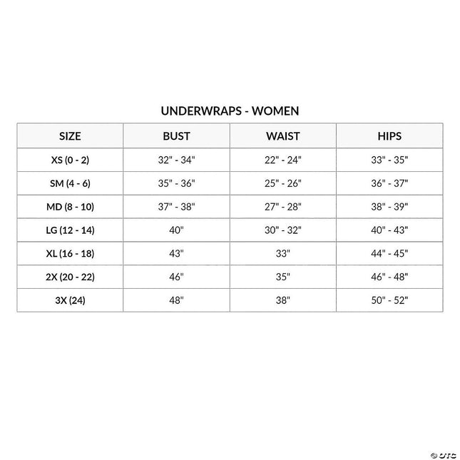 Sassy Cowgirl Costume- size chart