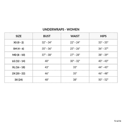 Secret Santa Costume- size chart