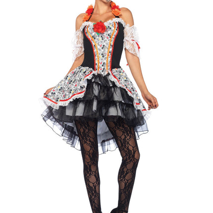 Sugar Skull Senorita Costume- front view