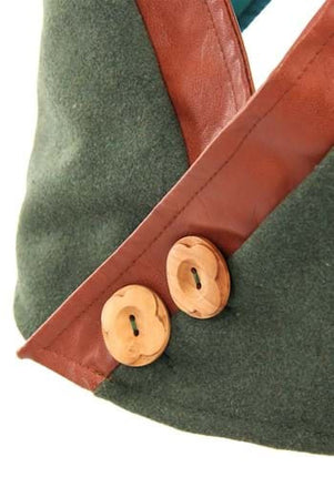 Woodland Elf Plush Hood- buttons up close