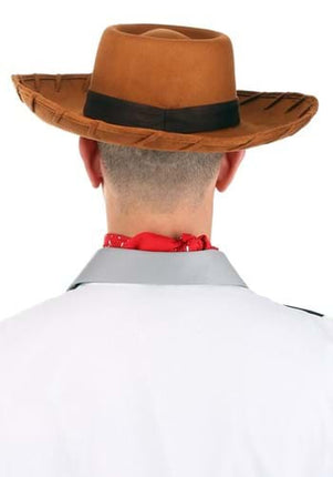 Toy Story- Deluxe Woody Adult Cowboy Hat- worn by model back view
