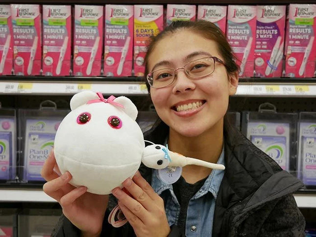 X-Large Egg with Mini Sperm- Held by Model