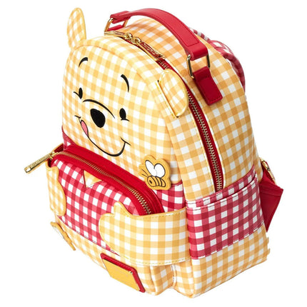 Winnie The Pooh Gingham Mini Backpack- top angled view