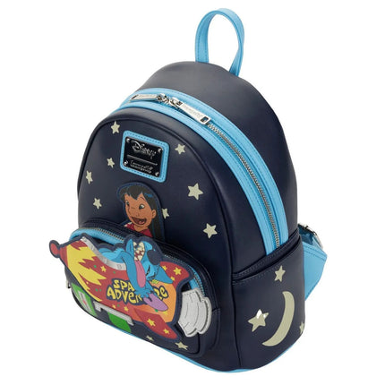 Lilo And Stitch Space Adventure Glow In The Dark Mini Backpack- top angled view
